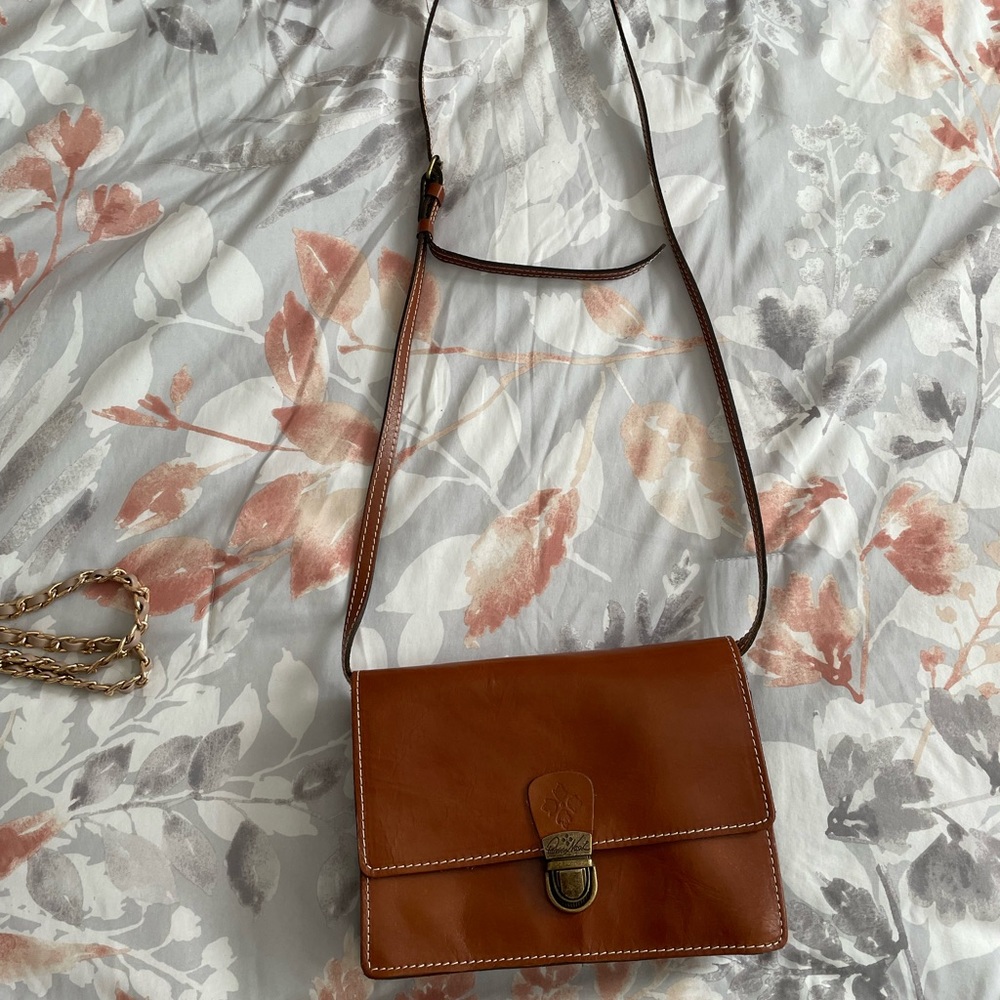 Brown leather crossbody